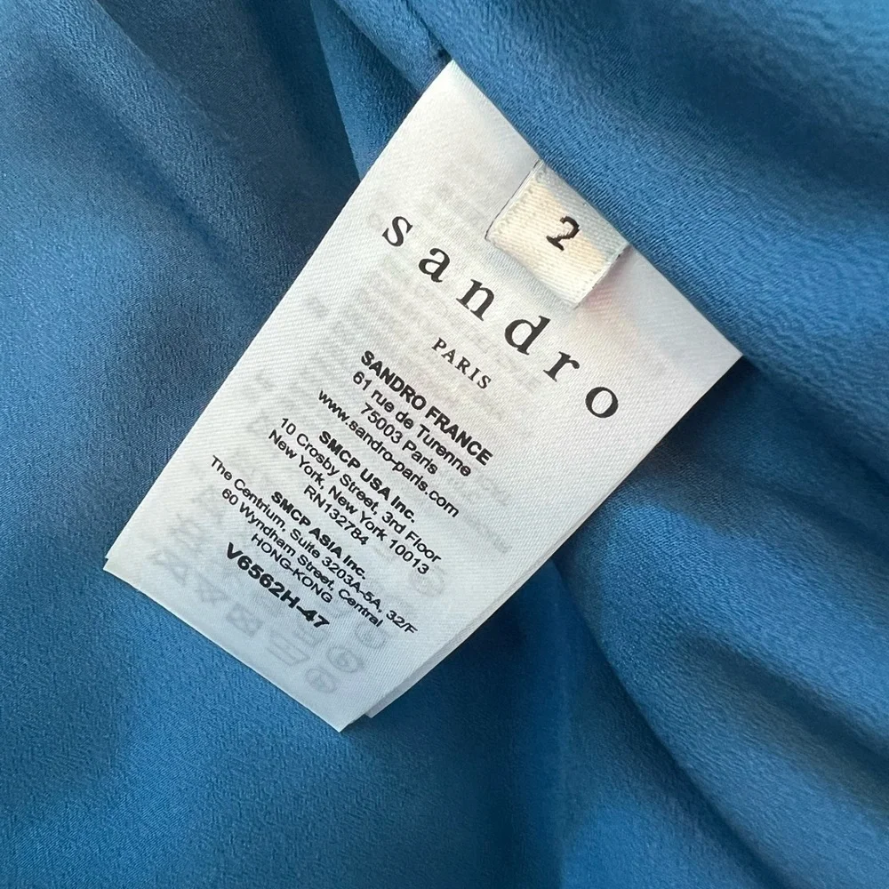 Sandro Blue Oversized Quilted Puffy Vest